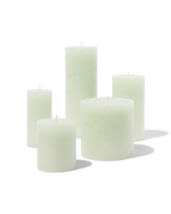rustieke kaarsen lichtgroen lichtgroen - 1000020028 - HEMA