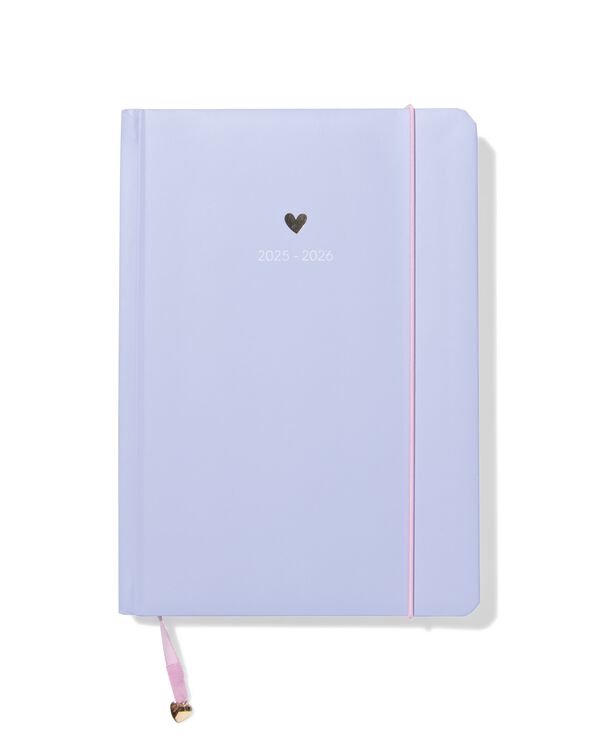 schoolagenda 25-26 21.5x15.2cm padded hartjes - 14580206 - HEMA