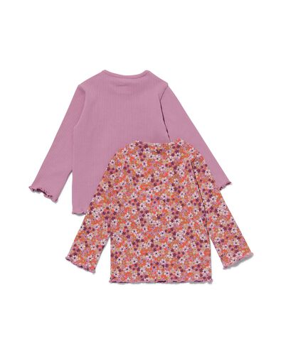 baby t-shirt rib - 2 stuks roze 86 - 33003255 - HEMA
