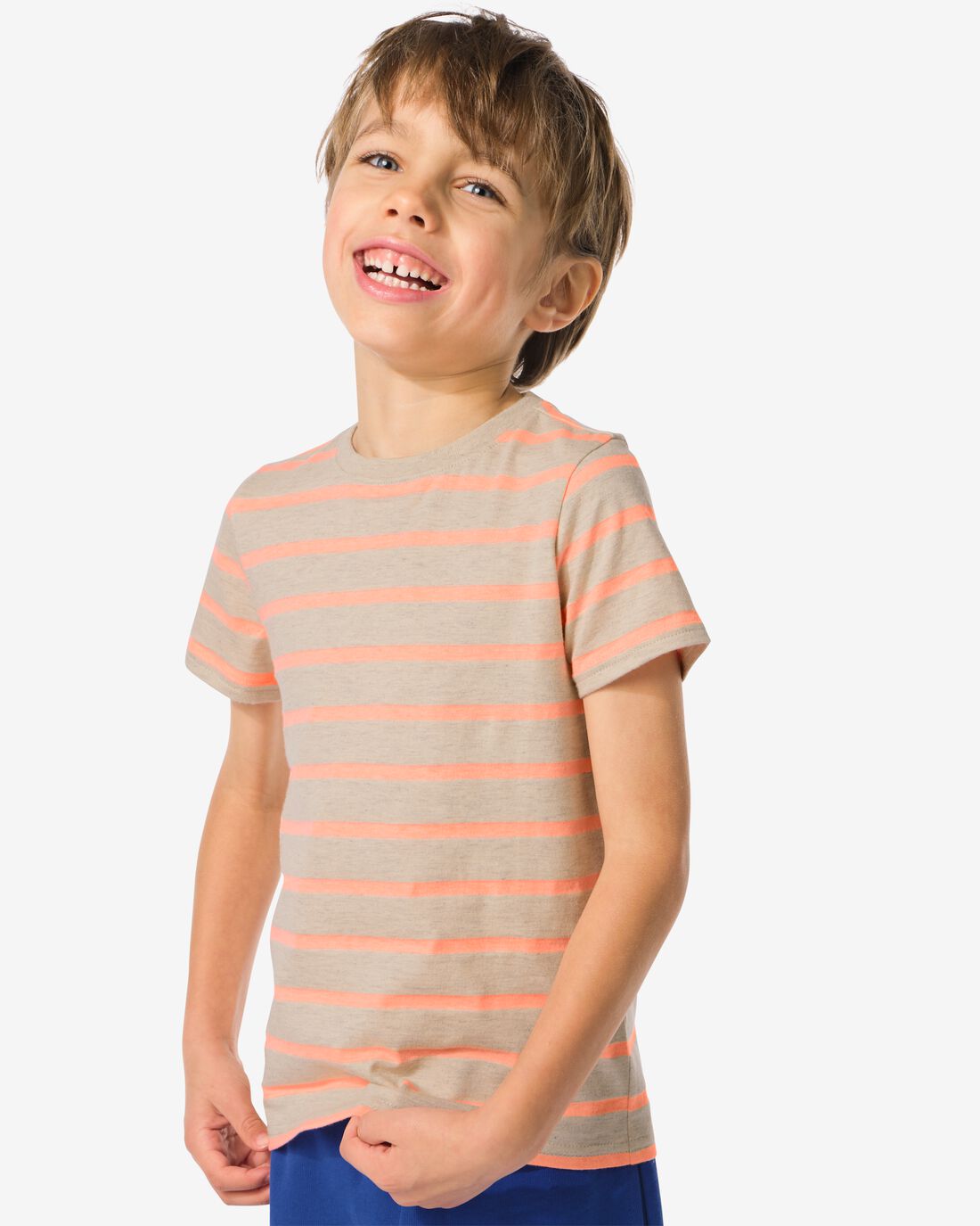HEMA Kinder T-shirt Strepen Oranje (oranje)