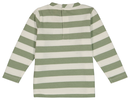 baby t-shirt met strepen groen - 1000028202 - HEMA