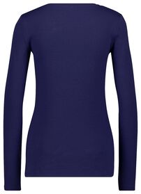 dames t-shirt Clara rib blauw blauw - 1000028451 - HEMA