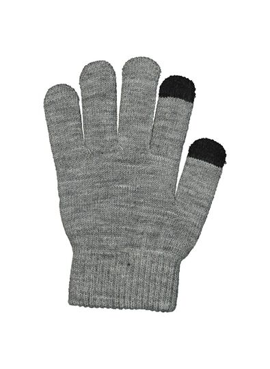 2-pak kinderhandschoenen touchscreen grijs - 1000014511 - HEMA