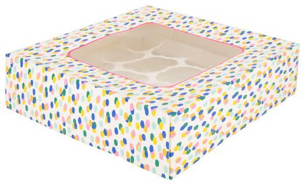 taartdoos 28x28x7.5 confetti - 80810149 - HEMA