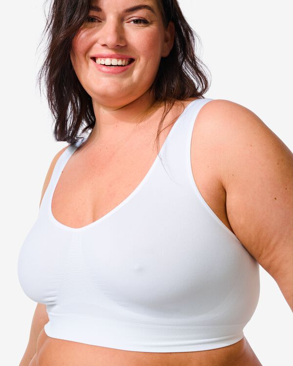 naadloze top zonder beugel wit wit - 1000024177 - HEMA