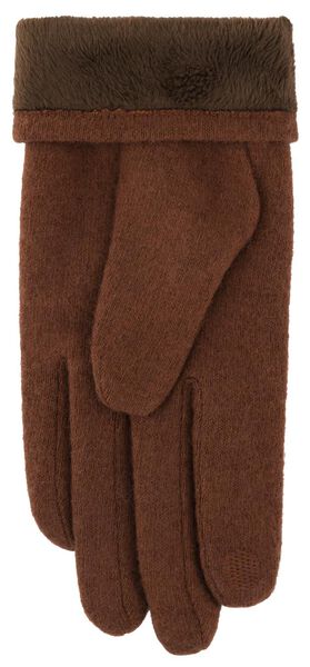 dames handschoenen met wol bruin XL - 16460364 - HEMA