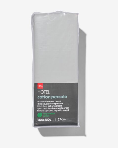 hoeslaken - hotel katoen percal - 180 x 200 cm - lichtgrijs lichtgrijs 180 x 200 - 5140039 - HEMA