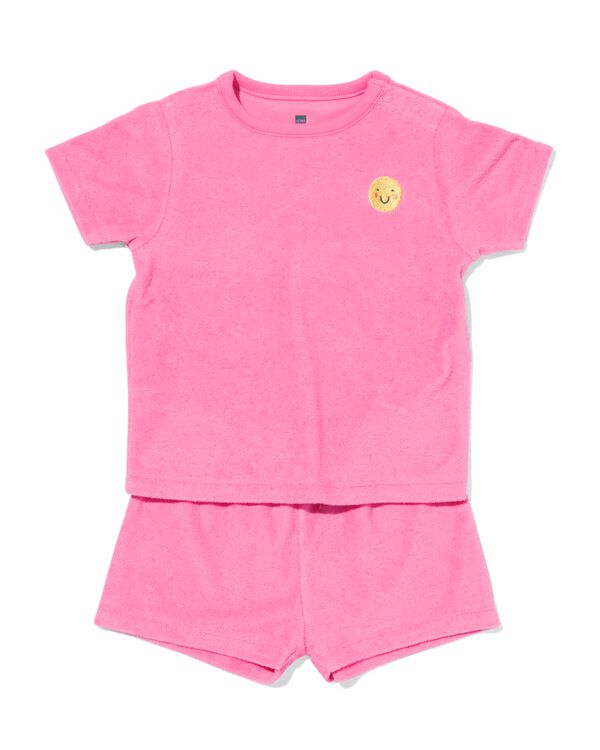 babypyjama badstof gezichtje roze roze - 33347740PINK - HEMA