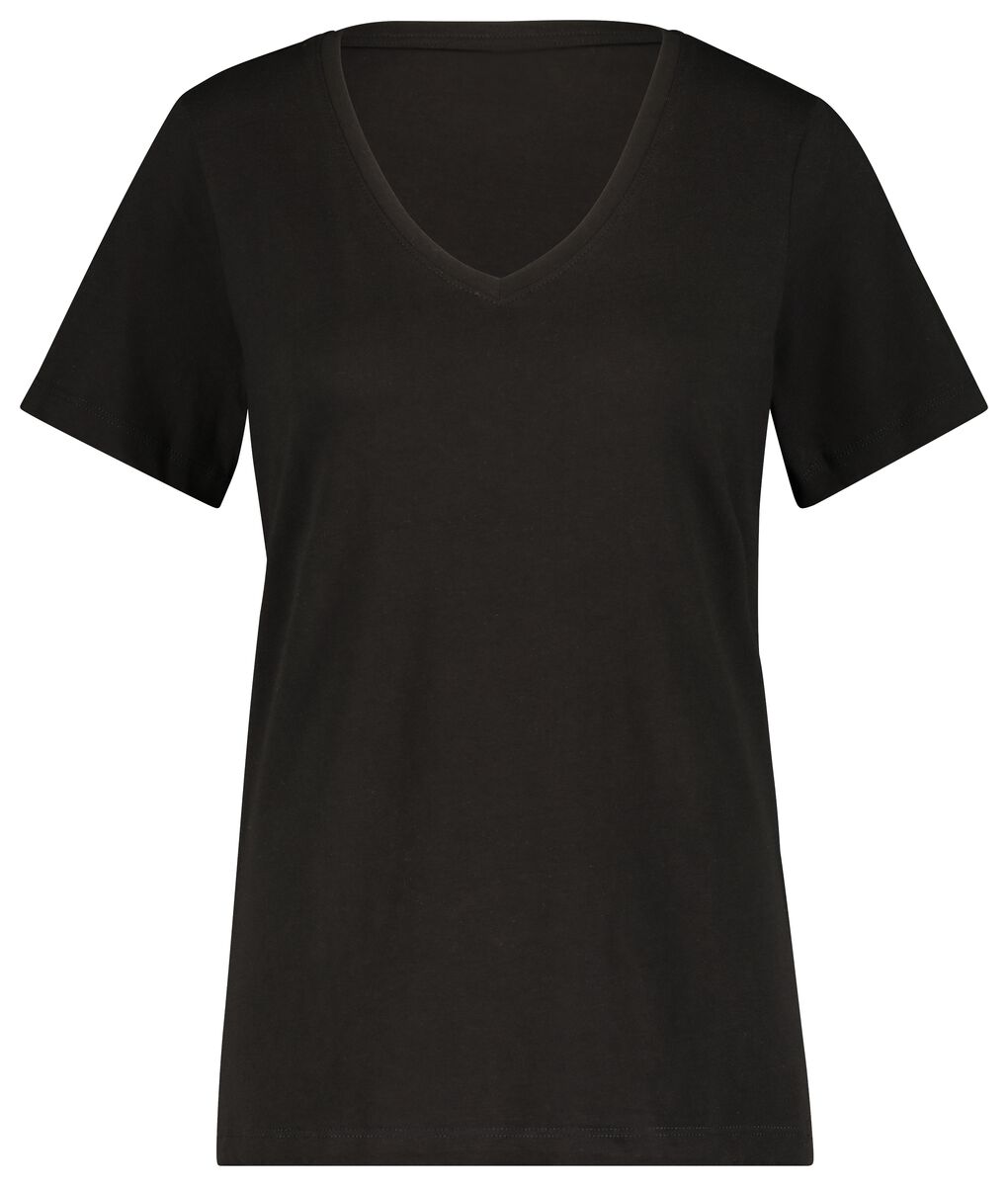 dames t-shirt met bamboe zwart zwart - 1000027537 - HEMA