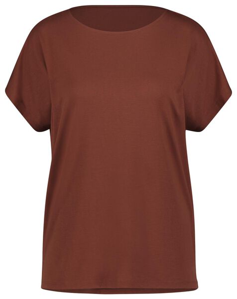 dames t-shirt Amelie met bamboe bruin bruin - 1000027676 - HEMA