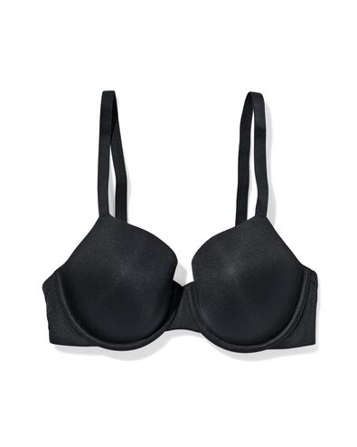 voorgevormde bh met beugel recycled/micro zwart 85B - 21820385 - HEMA