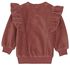 babysweater velours met ruffle roze - 1000028175 - HEMA