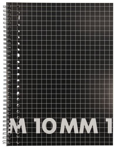 collegebloks zwart A4 geruit 10mm - 3 stuks - 14102928 - HEMA