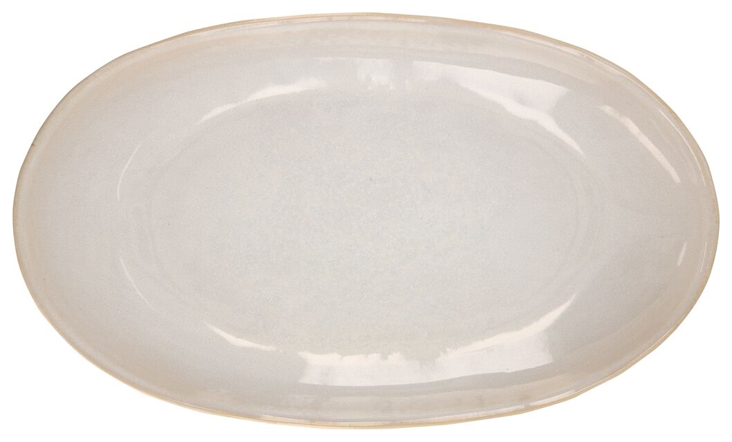 ovale schaal Porto reactief glazuur wit 30cm - 9602385 - HEMA