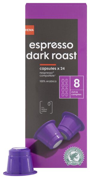 koffiecups espresso dark roast - 24 stuks - 17180006 - HEMA