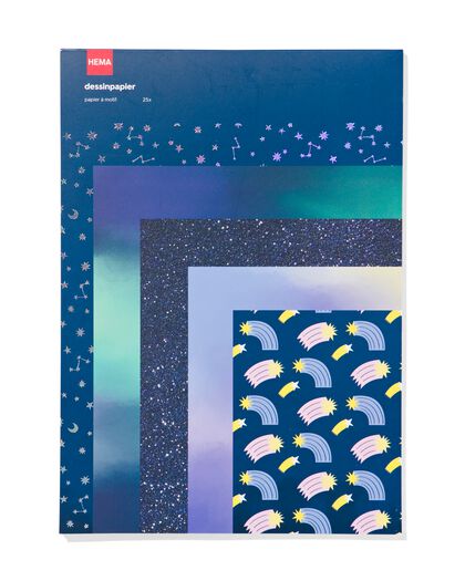 dessinpapier sterren A4 - 24 vel - 14170160 - HEMA