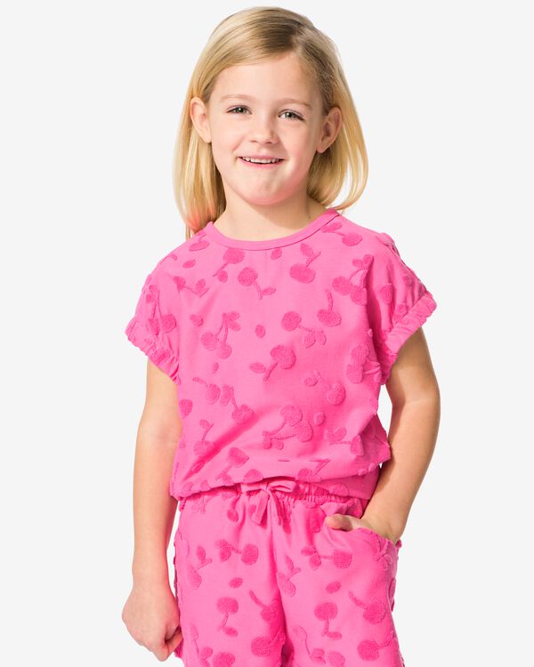 kinder T-shirt badstof fruit roze roze - 30865411PINK - HEMA