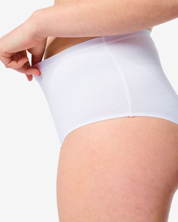 dames tailleslip katoen - 2 stuks wit wit - 1000030327 - HEMA