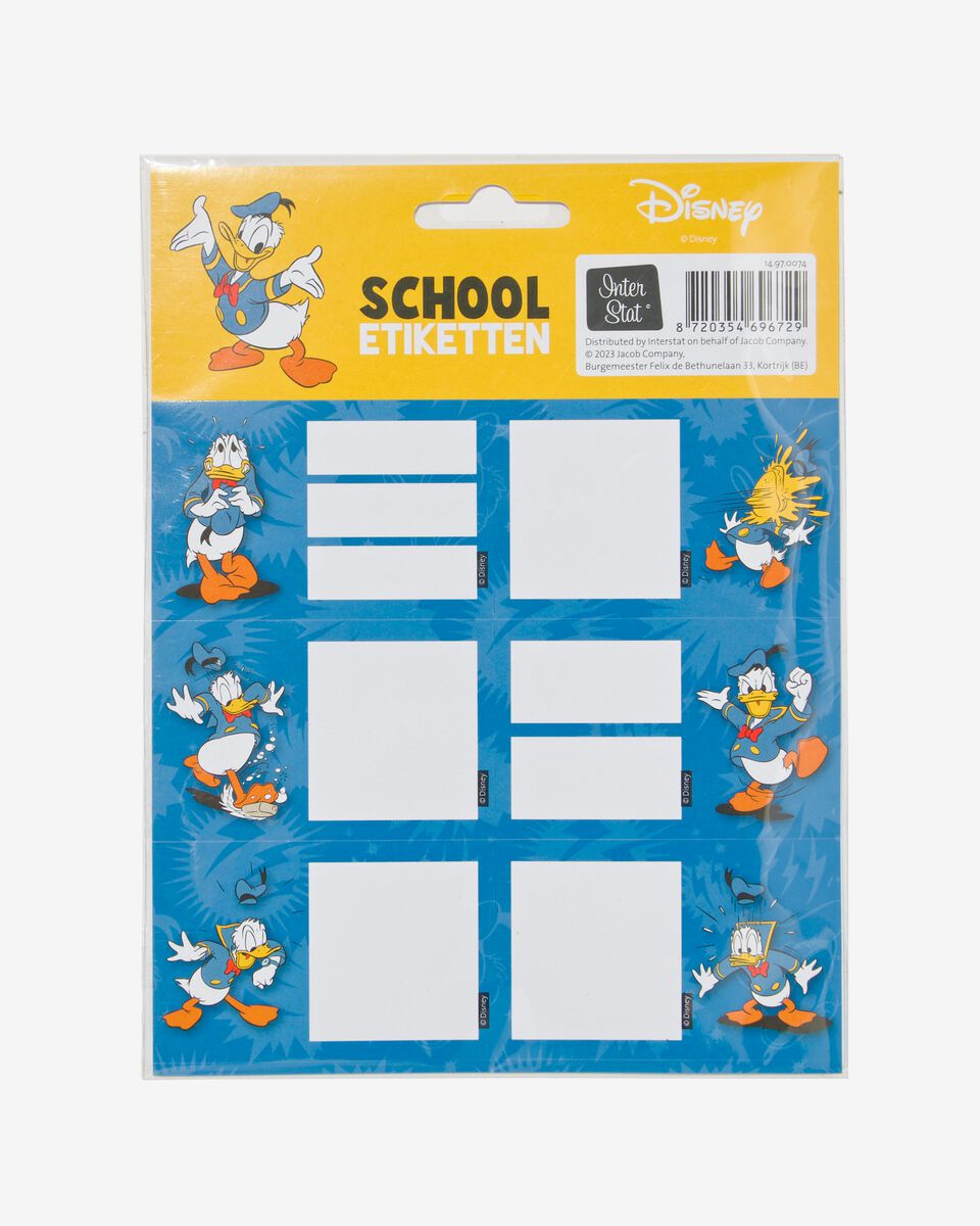 lezing Kabelbaan Zegenen Donald Duck schooletiketten - 18 stuks - HEMA