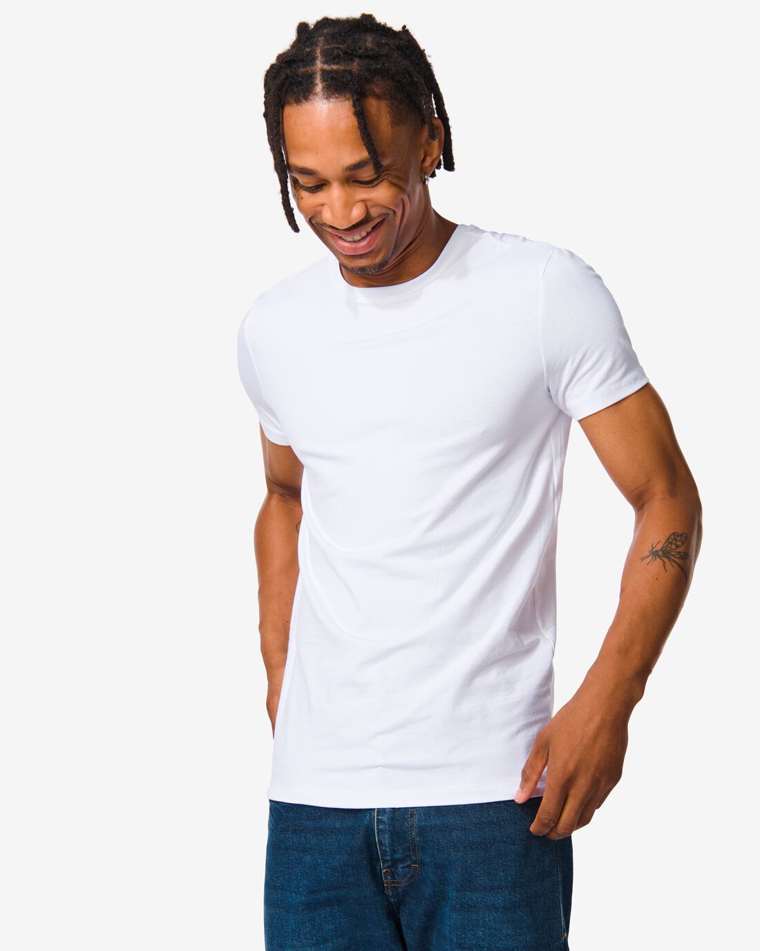 Image of Heren T-shirt Slim Fit O-hals