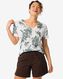dames t-shirt Evie met linnen wit XL - 36263954 - HEMA