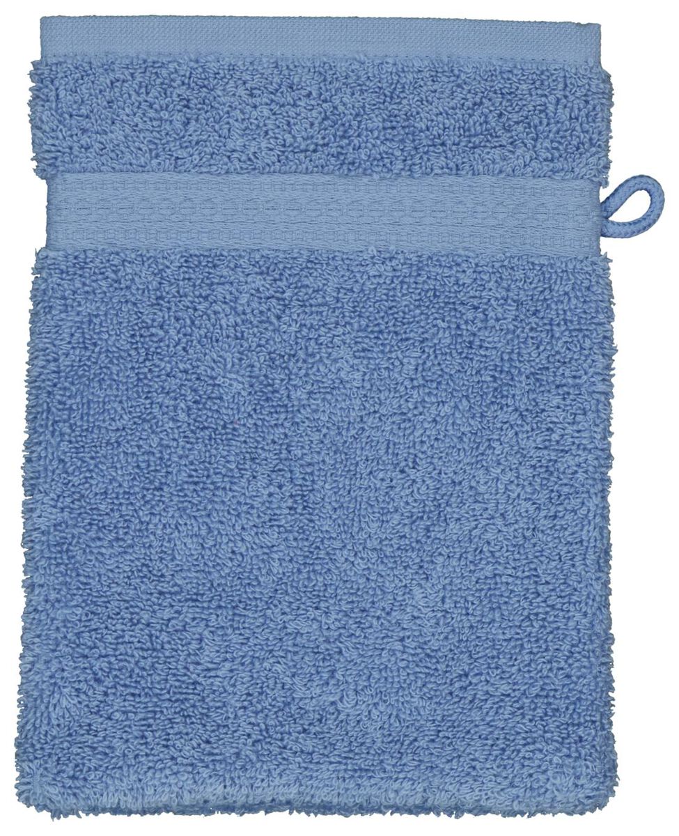 washandje zware kwaliteit - middenblauw felblauw washandje - 5200710 - HEMA