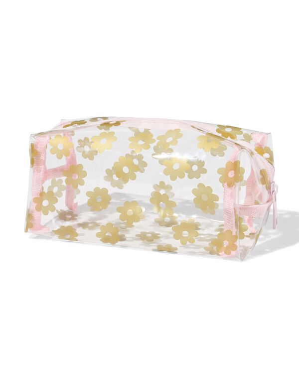 etui 20x8.5cm bloemenprint goud roze   - 14540130 - HEMA