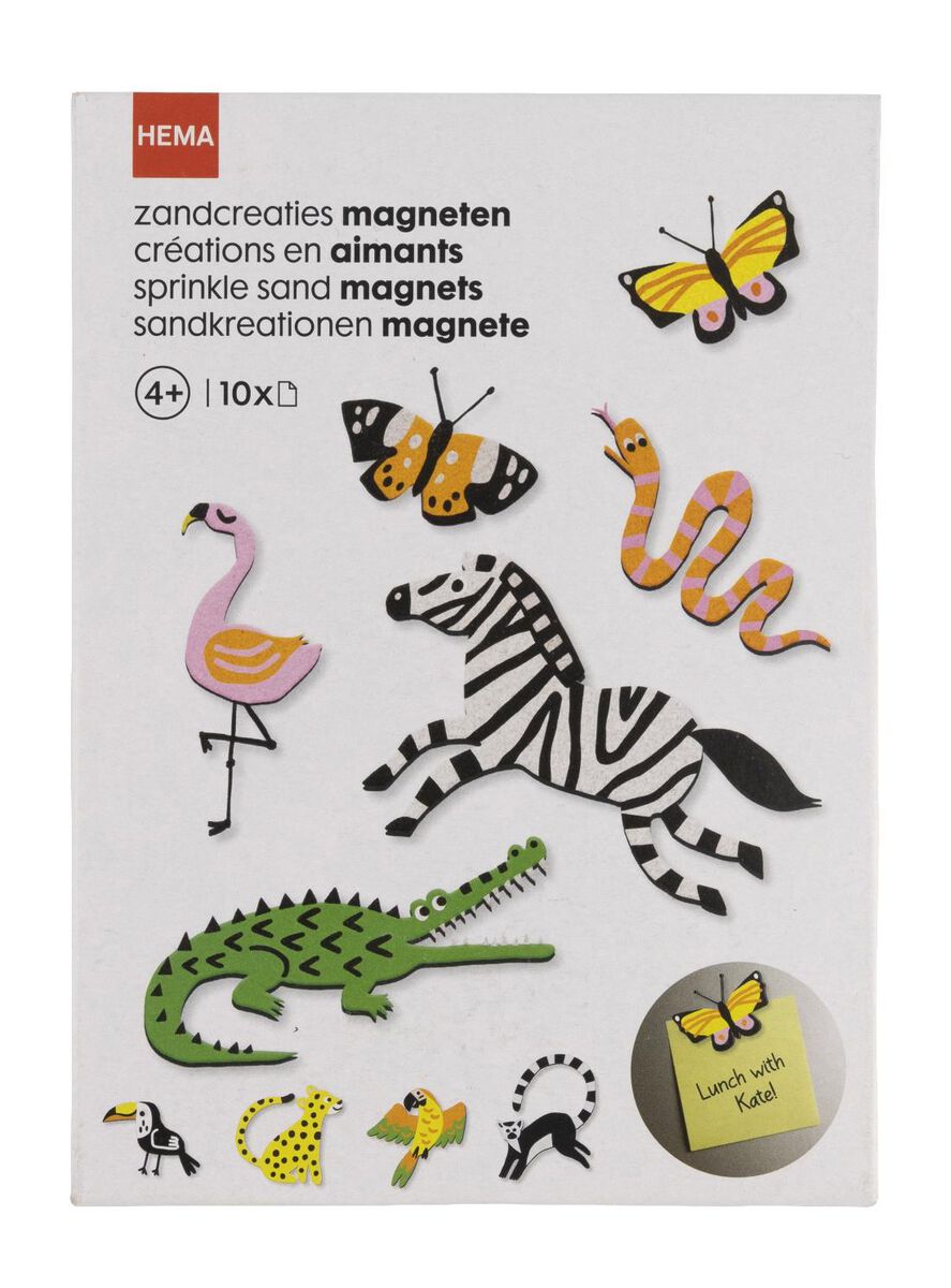 zandcreaties magneten dieren - 10 stuks - 15920122 - HEMA