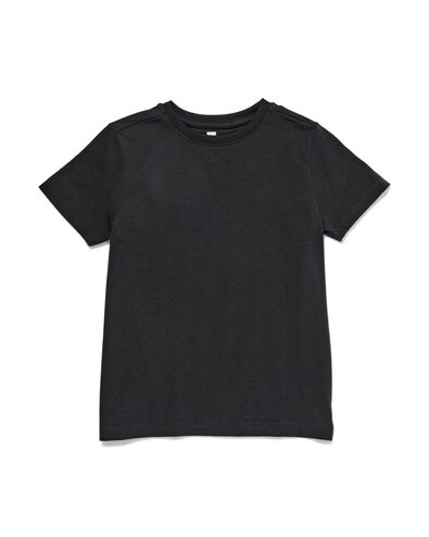 kinder basis t-shirts stretch katoen - 2 stuks zwart zwart - 30729403BLACK - HEMA
