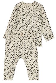 newborn kledingset shirt en legging gevlekt ecru ecru - 1000028247 - HEMA