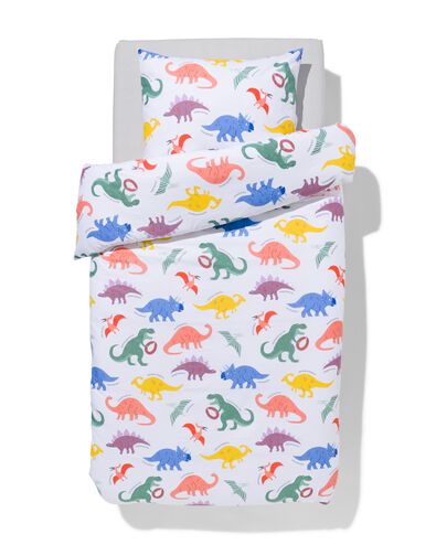 kinder dekbedovertrek zacht katoen 140x200 dino - 5730215 - HEMA
