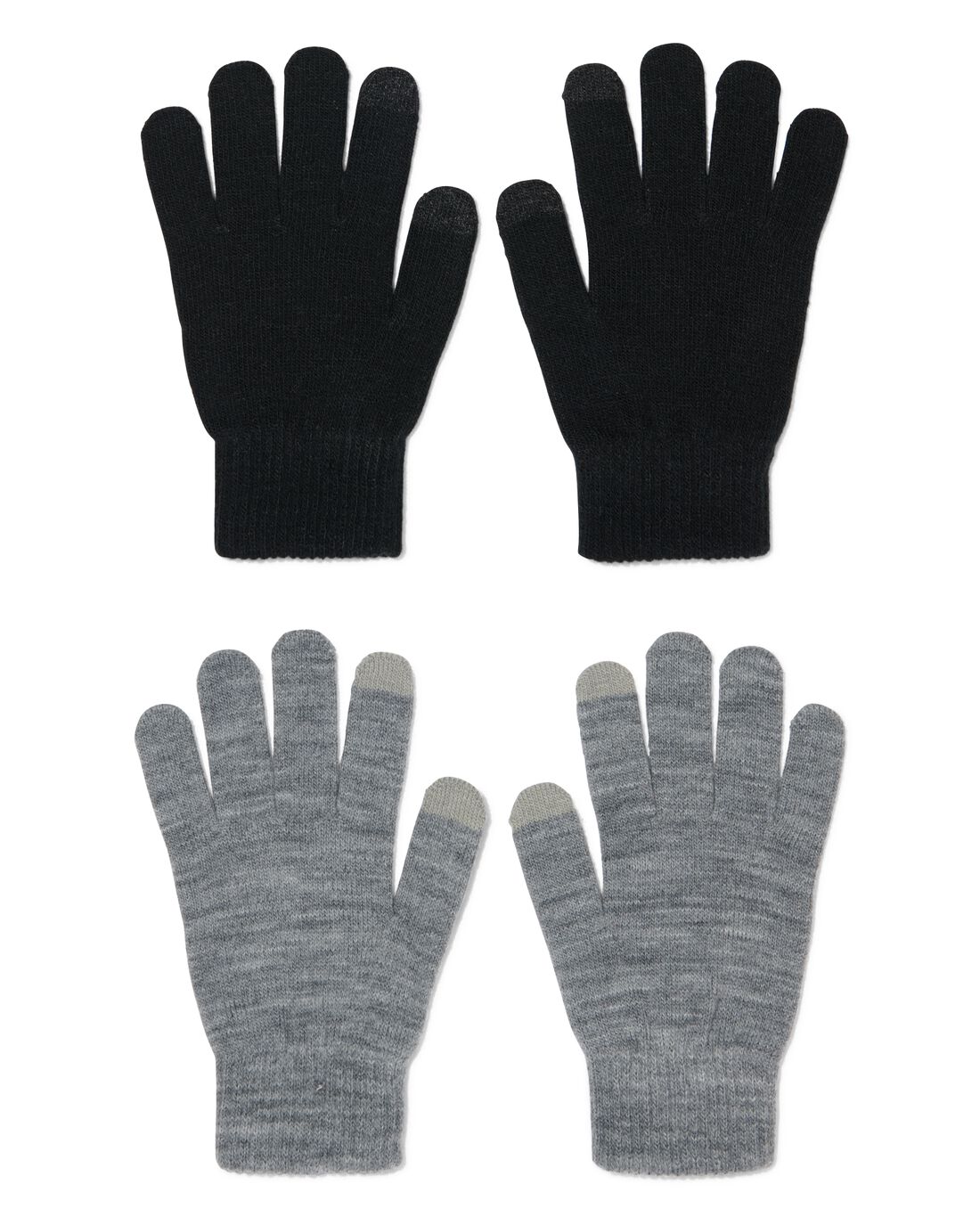 HEMA Kinderhandschoenen Met Touchscreen 2 Paar Zwart (zwart)