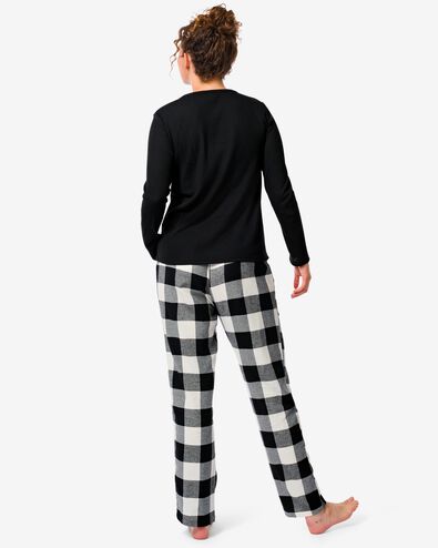 dames pyjama jersey/flanel zwart zwart - 23460188BLACK - HEMA