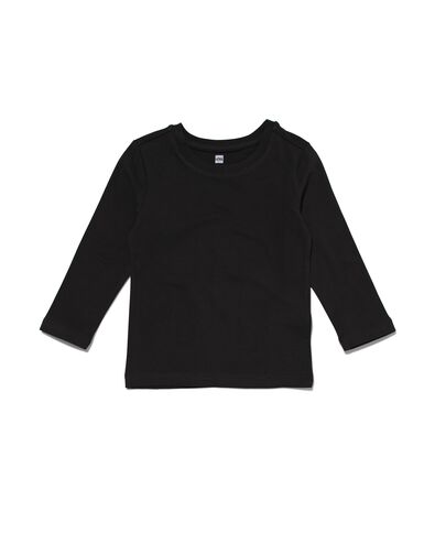 kinder t-shirt - biologisch katoen zwart 158/164 - 30729366 - HEMA