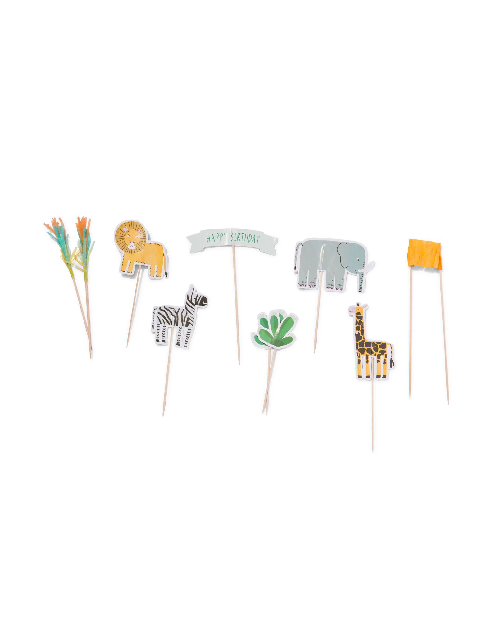 taartdecoratie safari - 10 stuks - 14200672 - HEMA