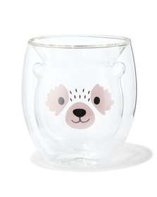 dubbelwandig glas rode panda 200ml - 61150501 - HEMA