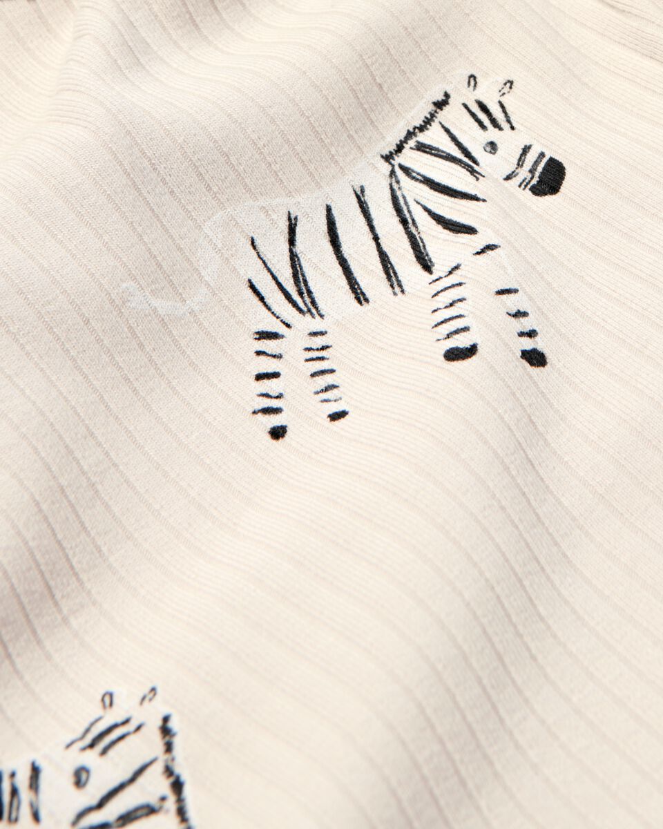 meegroei overslagpakje rib zebra met bamboe ecru - 1000030371 - HEMA