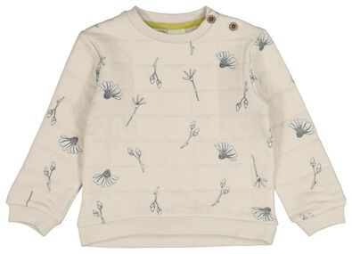 babysweater gevoerd bloemen zand - 1000021388 - HEMA