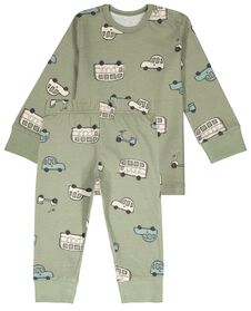 baby pyjama katoen auto groen groen - 1000028711 - HEMA