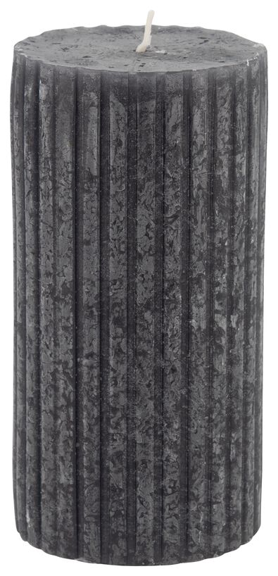 rustieke kaars met reliëf - 7x8 - zwart zwart 7 x 8 - 13502603 - HEMA