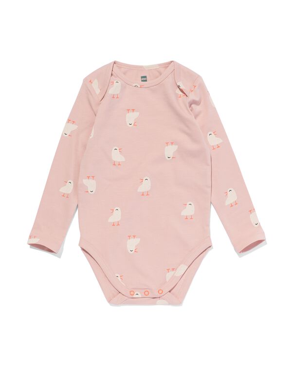 romper biologisch katoen met stretch kuiken roze roze - 33311230PINK - HEMA
