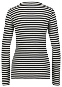 dames t-shirt Clara rib zwart/wit zwart/wit - 1000028448 - HEMA
