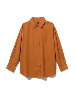Dames Blouse Lizzy Met Linnen (bruin)