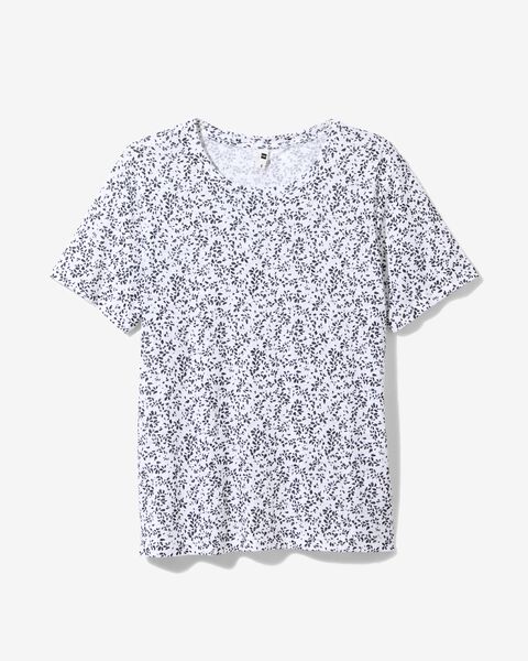 dames t-shirt Annie met linnen wit wit - 1000031350 - HEMA