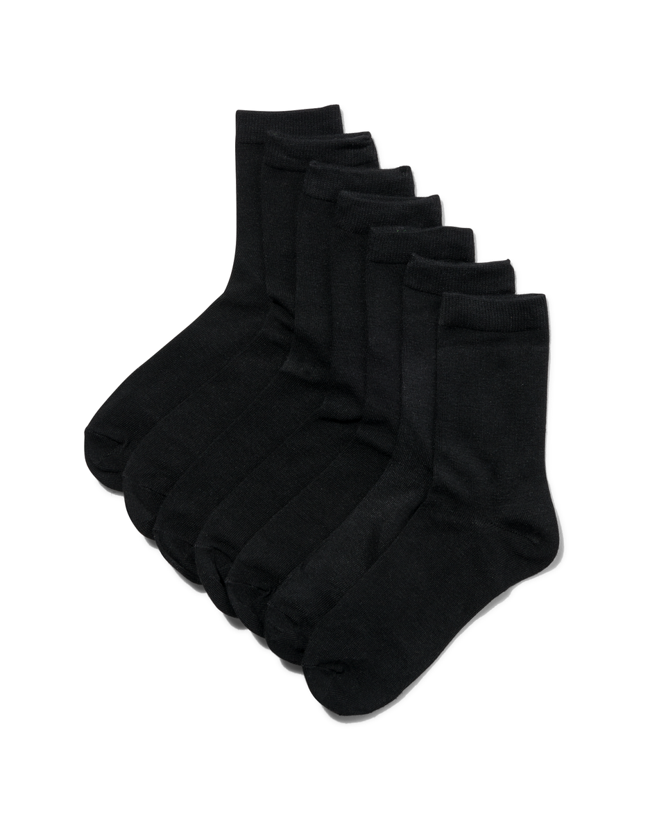 dames sokken - 7 paar zwart zwart - 1000001568 - HEMA