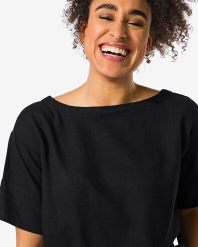 dames top Riley met linnen zwart zwart - 36259555BLACK - HEMA dames top Riley met linnen zwart zwart - 36259555BLACK - HEMA
