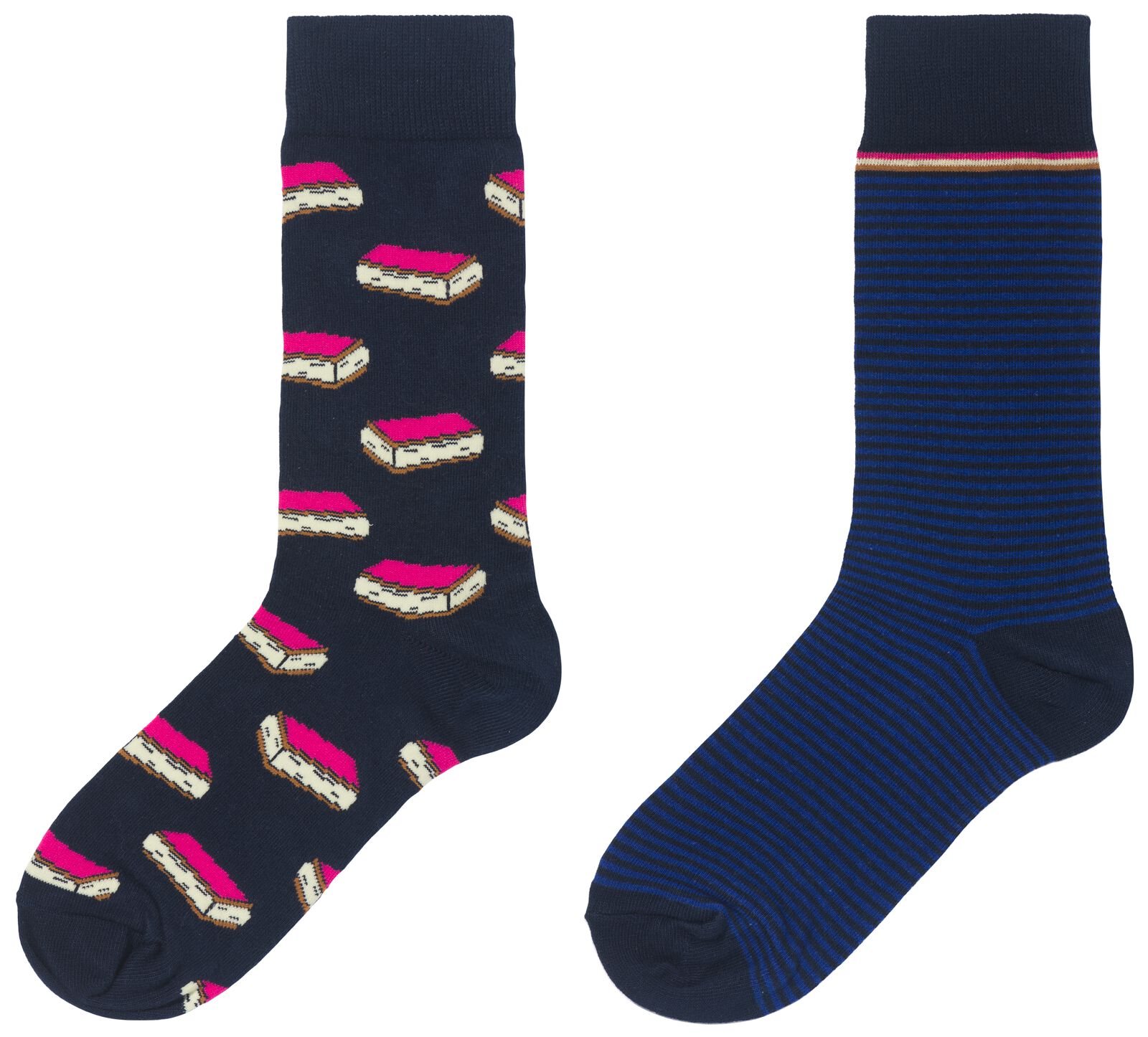herensokken met katoen - 2 paar donkerblauw donkerblauw - 1000028319 - HEMA