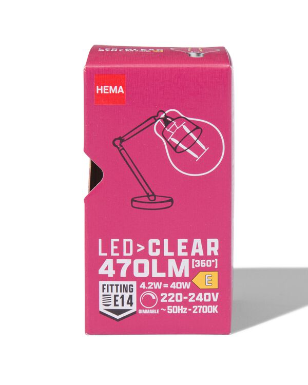 led kogel clear E27 4.2W 470lm dim - 20070047 - HEMA