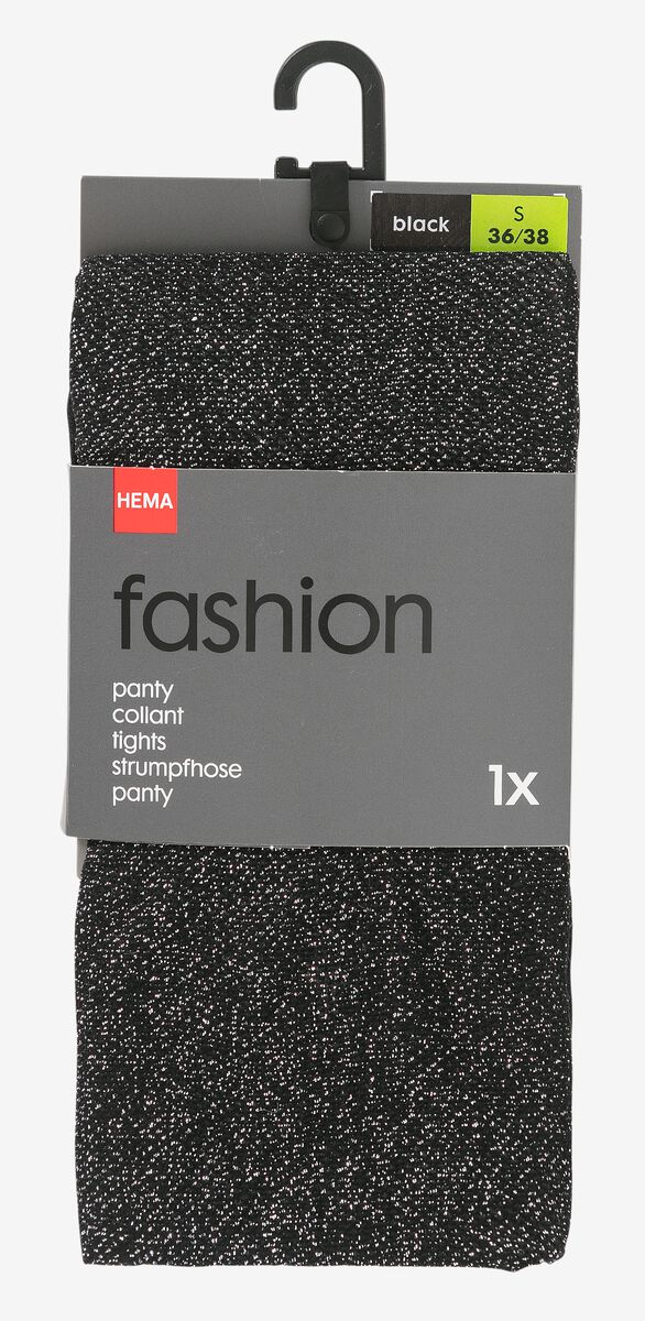 fashion panty met glitters zwart zwart - 1000010285 - HEMA