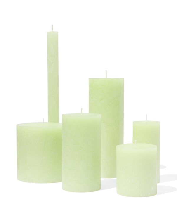 rustieke kaarsen mintgroen mintgroen - 2000000326 - HEMA